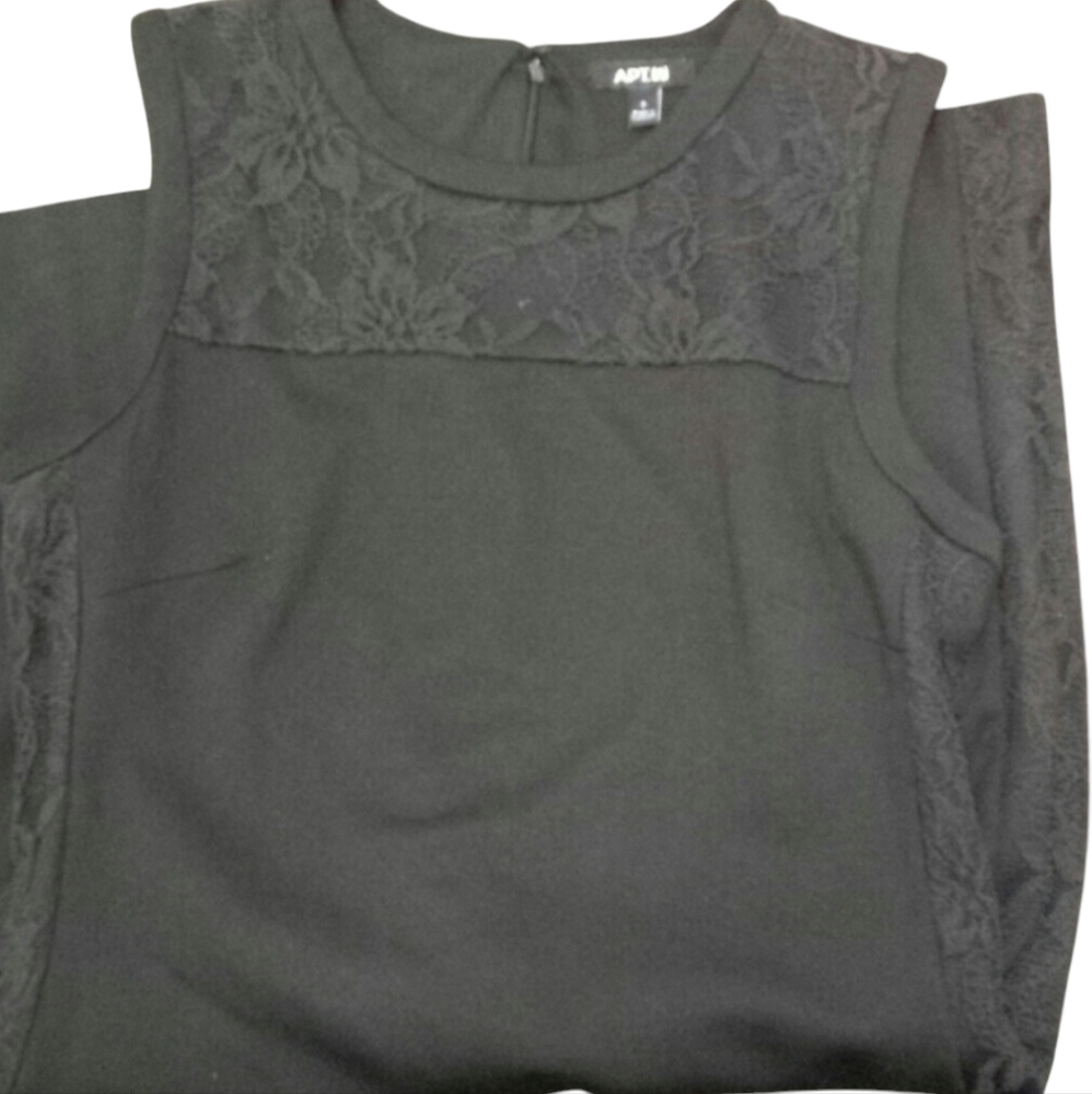 Stretch Sleeveless Dress with Lace Accent